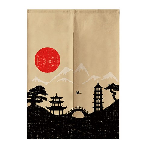 DFMEI.문발.Curtain --문발에 두꺼운 면마 프린트 거실 주방 패브릭 하프 커튼 풍수 커튼, DFMEI.황혼, wine_165184099330aaaa_00061{65