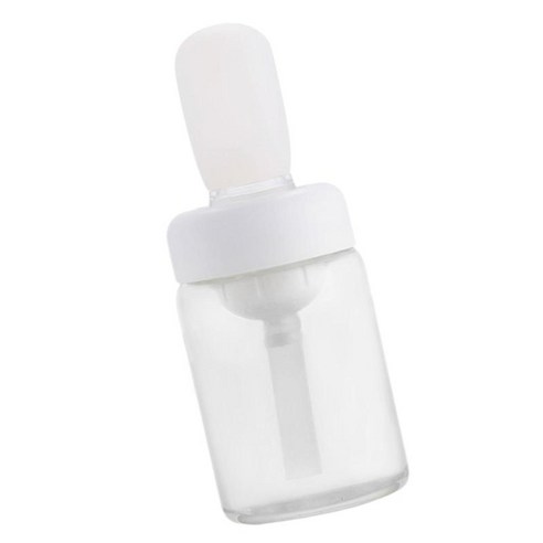 브러시 내열성 그릴 오일 브러쉬가있는 2 in 1 오일 병 소스 튀김 주방 바베큐 요리를위한 180ml 와이드 오프닝, 하얀색, 실리콘 유리 pp