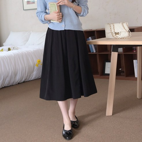 데일리앤 마랑트 여성용 바스락 A라인 절개 밴딩 포켓 주름 플레어 롱 스커트: 세련되고 편안하며 다재다능한 옷장 필수 아이템