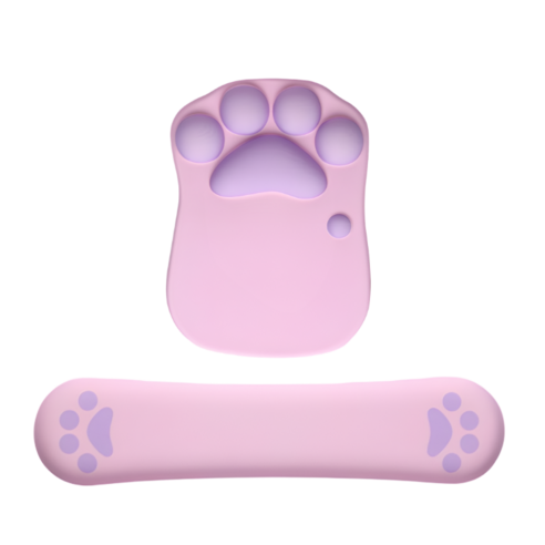 스놉볼 말랑냥이 젤리 마우스패드 키보드 손목 받침대, 핑크퍼플, 1세트