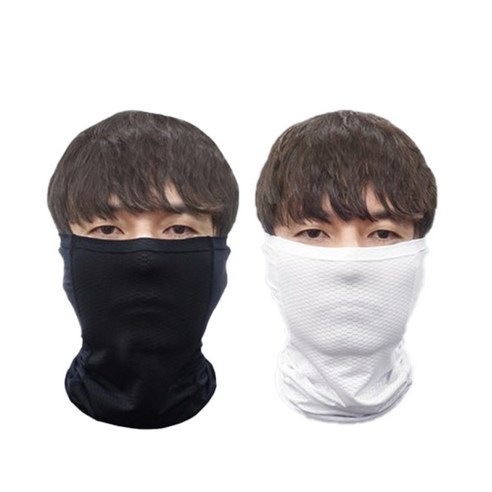 [스포달] 쿨스카프-멀티스카프 쿨마스크 쿨목토시 매쉬 여름용 메쉬 넥워머 쿨토시 멀티토시, 화이트+블랙_2개