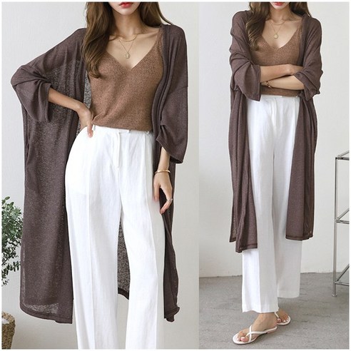 막시로브 롱가디건 오버핏 빅사이즈 여름 자외선차단 휴가 비치룩 3컬러