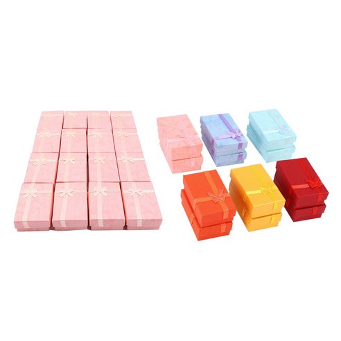 Deoxygene 보석 디스플레이용 16Pcs 종이 선물 상자-반지 작은 시계 (분홍색) 및 12Pcs (혼합 색상), 1개, 핑크 & 믹스 컬러