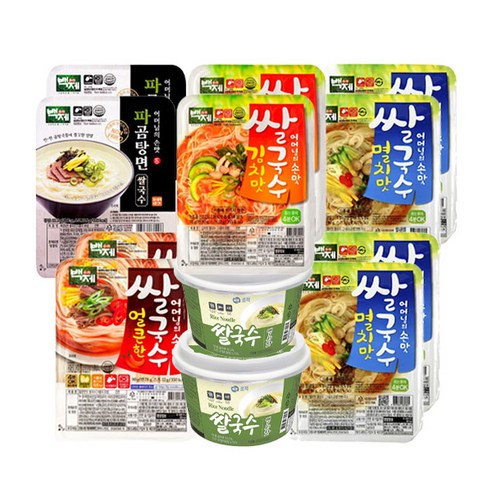 백제 로적 쌀국수 5종 12개입 (멸치맛4 + 파곰탕면2 + 김치맛2 + 얼큰한맛2 + 로적쌀국수멸치맛2), 1세트
