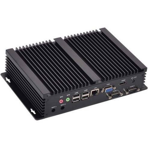 HUNSN 팬리스 산업용 PC 미니 컴퓨터 인텔 Celeron 2955U Windows 11 또 Linux Ubuntu IM03 VGA HDMI LAN COM RS2, 4G RAM 64G SSD