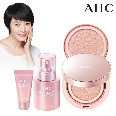 AHC 아우라 시크릿 톤업 벨벳 기획 구성 톤업벨벳+쿠션본품+리필, 상세설명 참조, 옵션선택:23N001)세트