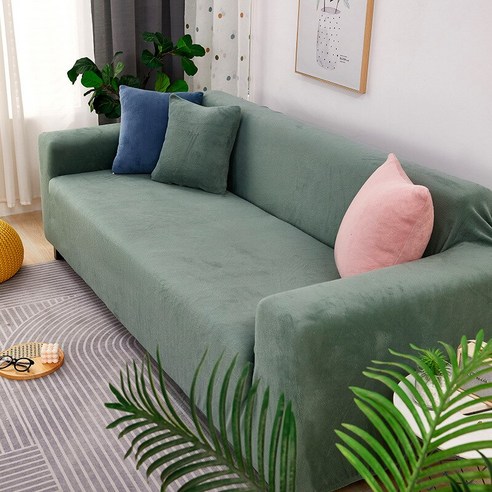 벨벳 플러시 L 모양의 소파 커버 거실 탄성 가구 소파 Slipcover Chaise Longue 코너 소파 커버 스트레치, 1pc 90-140cm, 06