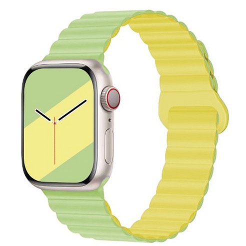 [용꼬리용용] 애플워치 스트랩 베스트 모음 SE 3 4 5 6 7 8, 42/44/45/49mm, 민트옐로우