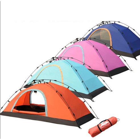 야전침대용 초경량 원터치1인 텐트+ 배게 돗자리, 스카이블루