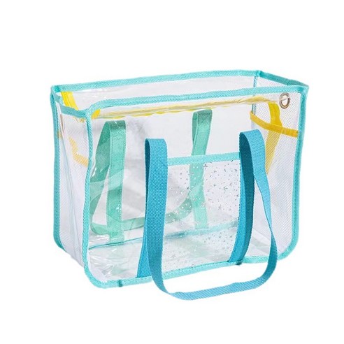 빛나는 여름날의 필수품, COVERONE 다용도 반짝반짝 스타일 빅사이즈 방수 투명 비치백 투명비치백