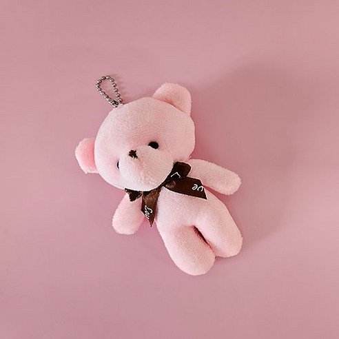 NELP 러브 베어 키링 인형고리, 핑크, 1개