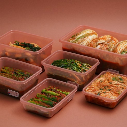미라네주방 냉장고정리 김치보관용 밀폐용기, 미라클통 황토 3200ml