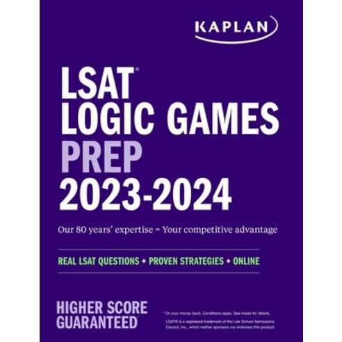 (영문도서) LSAT Logic Games Prep 2023: Real LSAT Questions + Proven Strategies + Online Paperback, Kaplan Publishing, English, 9781506287232