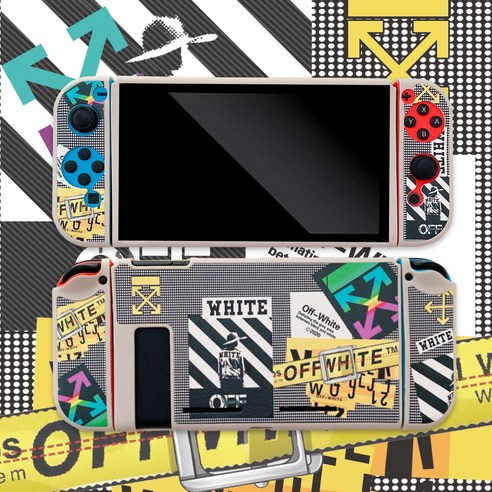 Nintendo 스위치에 적합한 가죽 볼링 실리콘 부드러운 낙하 방지 슬리브 분할 NS 핸드 헬드 게임 콘솔 보호 쉘, 하얀, 검은색