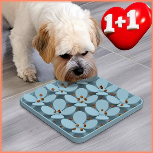 [1+1]뭉구펫 노즈워크 슬로우 강아지 고양이 식기 실리콘, 그린, 2개