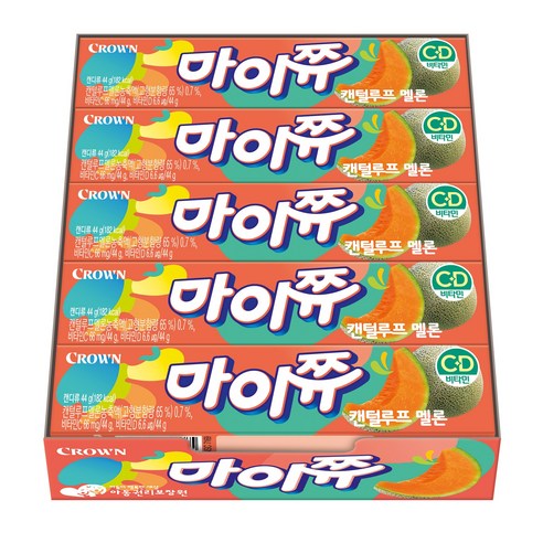 크라운 마이쮸 캔털루프멜론, 5개, 44g
