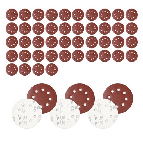 ZIO-BIZ 원형사포 180방 50장세트 125mm X 125mm / 원형 사포 샌딩페이퍼 샌드페이퍼 샌딩사포 연마지 목공사포 목공용사포 종이사포 전동드릴사포 드릴사포 드릴용사포, 1개