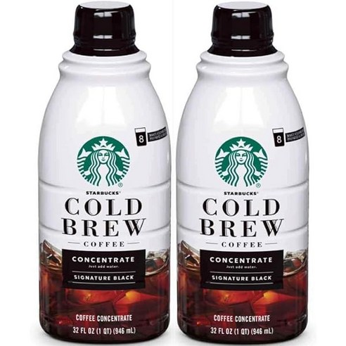 스타벅스 콜드브루 원액 커피 시그니처 블랙 멀티 서브 컨센트레이트 32oz(946mL) 2개 Starbucks Cold Brew Coffee Signature Black Multi, 1개, 1개