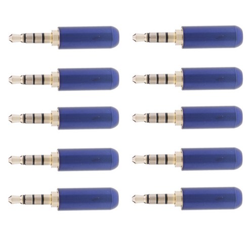 3.5mm 1/8 "TRRS 4 극 수 플러그 A/V 솔더 커넥터 파란색 10x, 블루, 설명, 설명