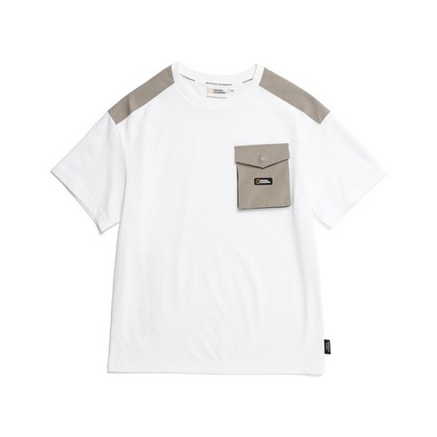 내셔널지오그래픽 키즈 K232UTS930 어드벤쳐 포켓 H TEE WHITE