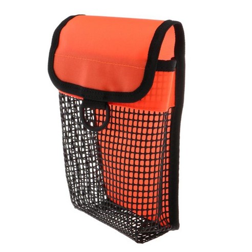 컴팩트 메쉬 케이스 D링 다이빙 가방 휴대용 다이빙 템 컨테이너, 20x16x6cm, 나일론 PVC, 오렌지