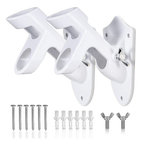 2 pcs 깃대 홀더 브래킷 하우스 스틸 알루미늄 금속 마운트 브래킷에 대 한 1 인치 장착, 하얀
