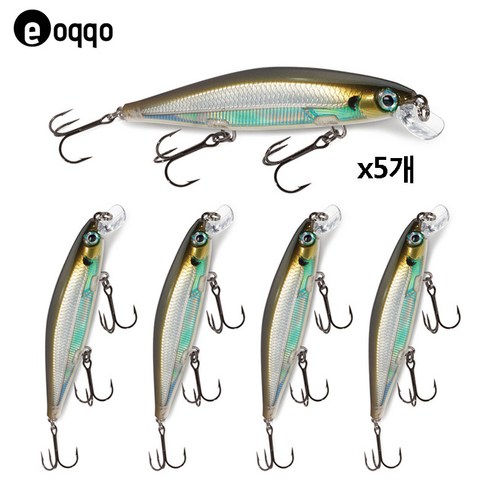 eoqqo 슬로우 플로팅 미노우 110mm 13g 루어낚시용품, D형 5개