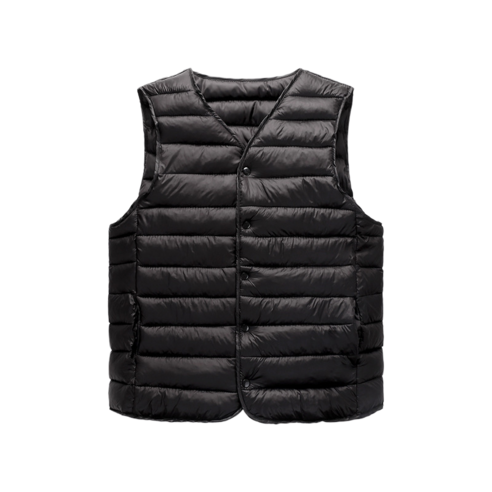 남성용 겨울 브이넥 경량 패딩 버튼 조끼 Men's Vest