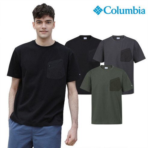 [컬럼비아] 유니 패치 포켓 라운드 티셔츠 (C22-YMD606)