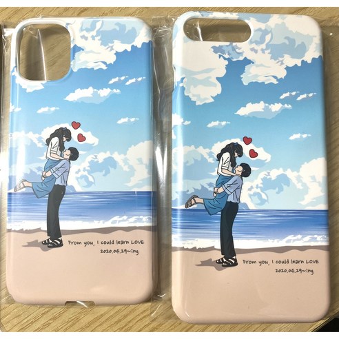 사랑의 추억을 영원히 간직하는 맞춤형 드로잉 커플 폰 케이스