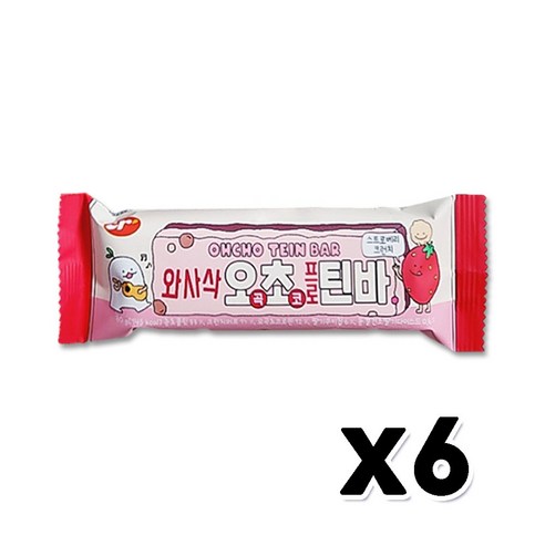 오초틴바 오곡초코프로틴바 스트로베리크런치 30g x 6개