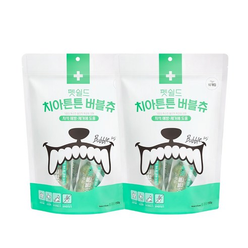 펫쉴드 치아튼튼 버블츄 강아지 치석 제거 덴탈츄, 15g, 2팩