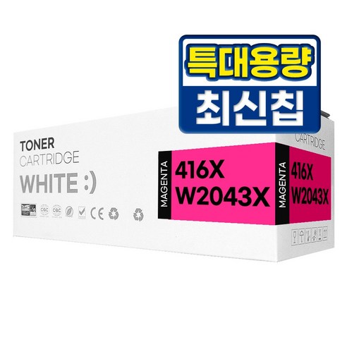 HP 416X W2040X 대용량 재생 호환 토너, 1개, W2043X 빨강