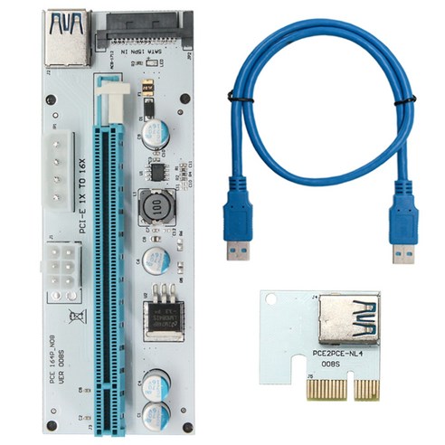 노 브랜드 Pci-E 라이저 카드 PCIE 1X - 16X USB3.0 이미지 확장 케이블 비트코인 광업 어댑터, 어댑터 케이블