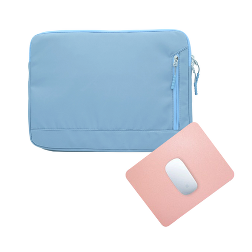 루미에르 빈티지 노트북 파우치 가방 삼성 갤럭시북 그램 + 가죽마우스패드 증정, 블루