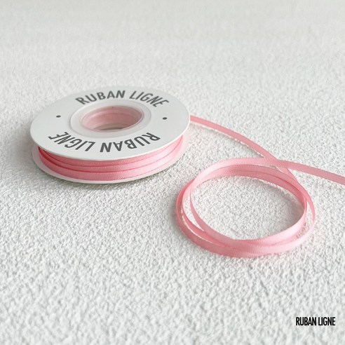러반라인 고밀도 양면 공단 리본 3MM 얇은 리본 선물 포장끈, 진핑크