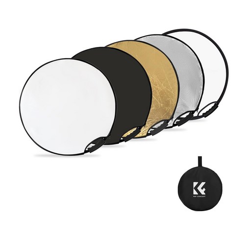 케이앤에프컨셉 블랙 화이트 골드 실버 불투명 5 in 1 반사판 60cm 세트, 1세트