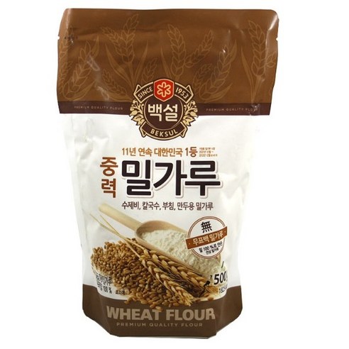 (면)백설 중력밀가루500g, 500g, 17개