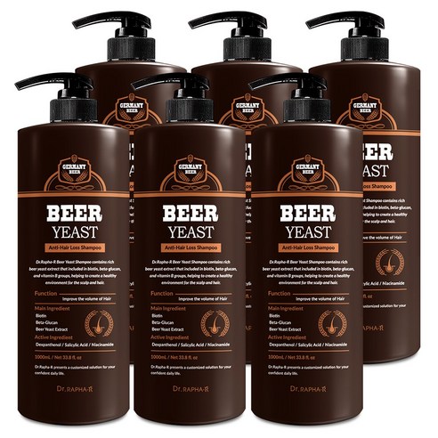 닥터라파알 맥주 효모 샴푸, 1000ml, 6개