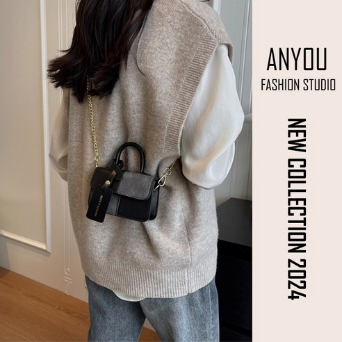 ANYOU 여성 미니백 스퀘어 플랩 미니 크로스백 숄더백 토트백