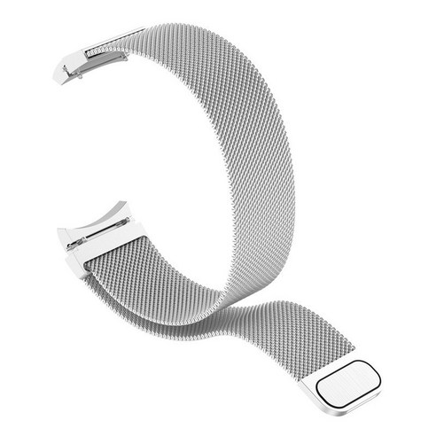갭 없음 밀라노 루프 스트랩 삼성 갤럭시 시계 4 클래식 46mm 42mm/시계 4 44mm 40mm 밴드 곡선 엔드 스틸 메탈 팔찌, Silver