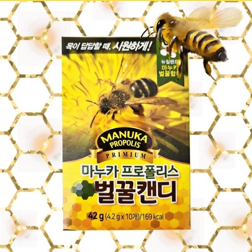 마누카 프로폴리스 벌꿀캔디목캔디, 42g, 1개