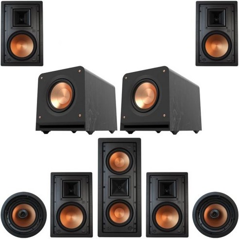 Klipsch 7.2 in-Wall System with 4 R-5800W II 1 R-5502W 2 CDT-5800C RP-1000SW, Klipsch 7.2 in-Wall System wit