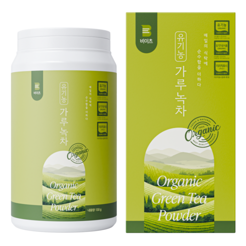 [국산 100%] 비이츠 유기농 보성 녹차 가루, 130g, 1개, 1개입