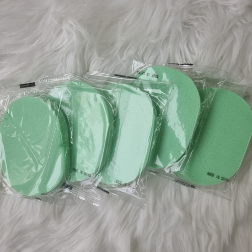 쥬띠크 클렌징 해면 스펀지 15mm, 그린, 10개