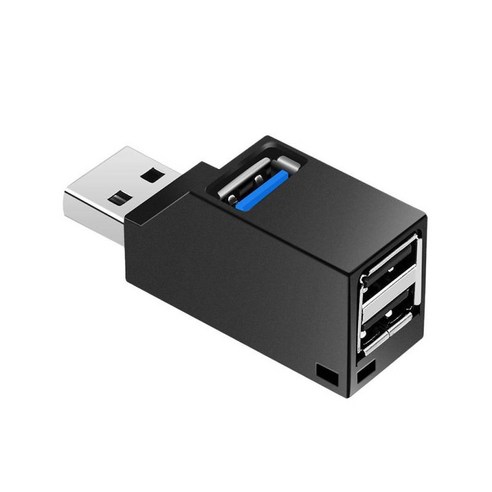 3 포트 USB 3.0 분배기 어댑터, 블랙, {"사이즈":"52x24x18mm"}, {"수건소재":"플라스틱"}