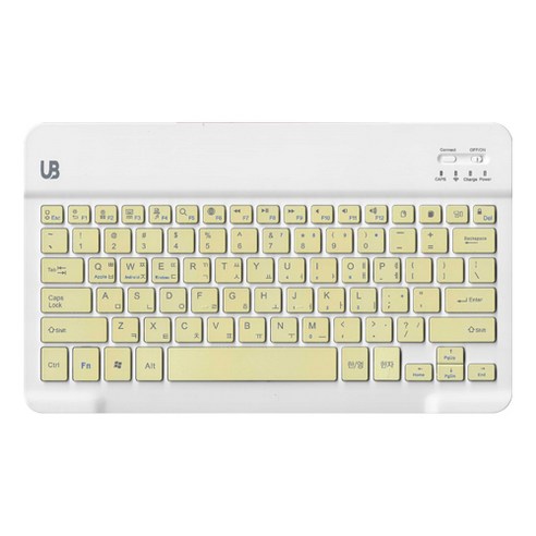 UB BK1 휴대용 무선 블루투스 키보드 슬림형, 라지, 옐로우, 옐로우 라지
