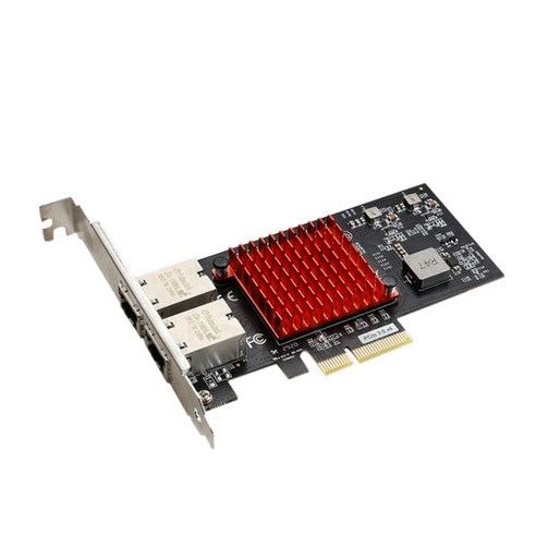 Retemporel 듀얼 RJ45 포트 PCIE 3.0 4X 10G 네트워크 카드 10G/5G/2.5G 이더넷 어댑터 X550 서버 섬유, 1개, 검정과 빨강