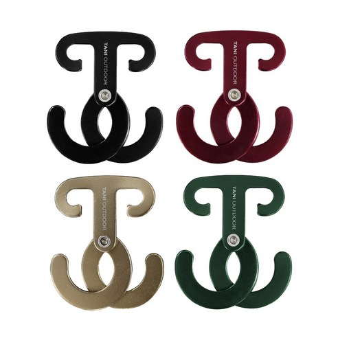 타니 카라비너 W형 캠핑 비너 차박 타프 텐트 키링 후크, 컬러혼합(4개 1세트), 1세트, 1단