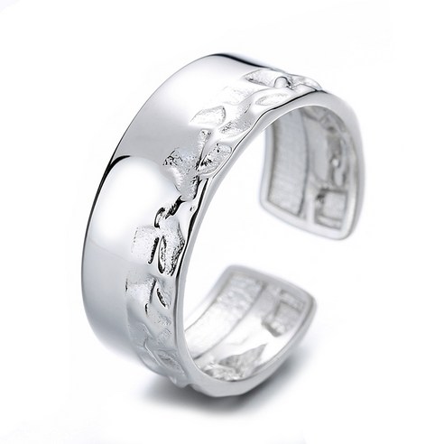 KORELAN 조성s925 순은 가벼운 사치 주름 넓은 면 개구부 반지 프랑스식 기질 소중 디자인 반지